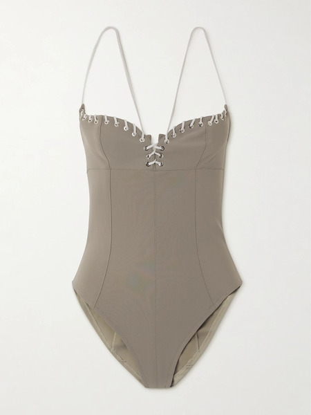  Ludovic De Saint Sernin Ludovic De Saint Sernin - Whipstitched Swimsuit - Green 