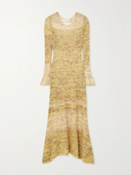  Lukhanyo Mdingi Lukhanyo Mdingi - Mohair And Silk-blend Maxi Dress - Yellow 