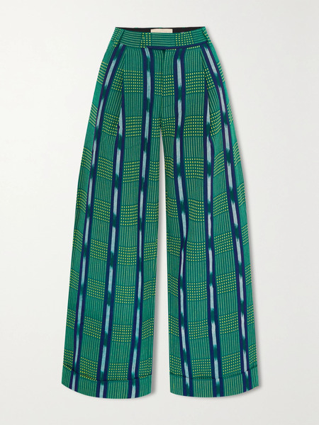  Lukhanyo Mdingi Lukhanyo Mdingi - Wide-leg Cotton-jacquard Pants - Green 