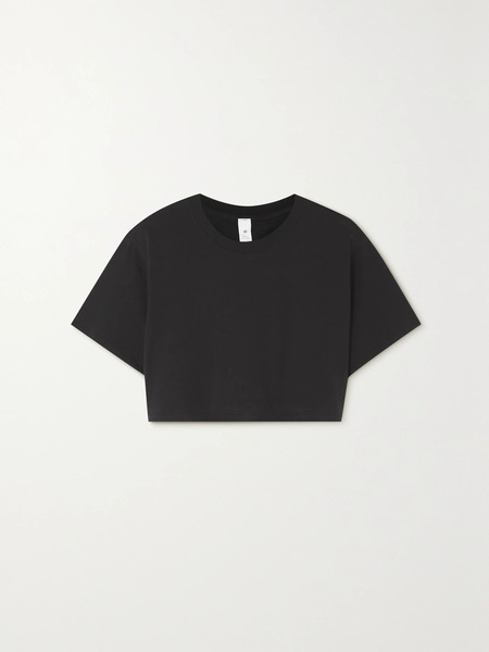  Lululemon Lululemon - All Yours Cropped Pima Cotton T-shirt - Black 