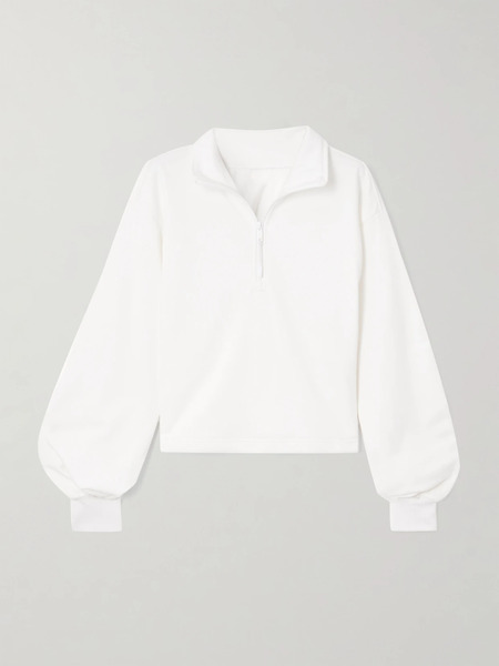  Lululemon Lululemon - Cotton-terry Half-zip Sweatshirt - White 