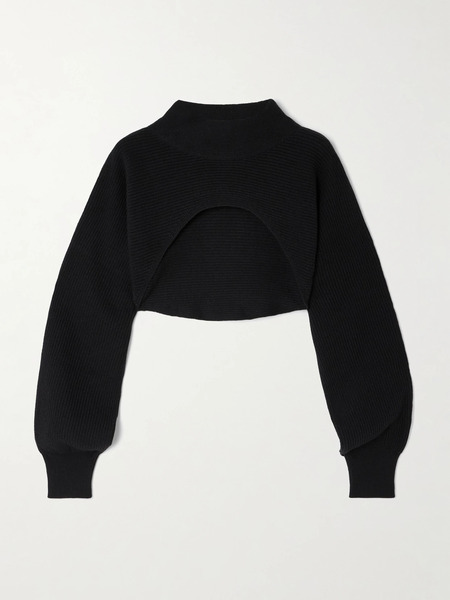  Lululemon Lululemon - Cropped Ribbed Cotton-blend Sweater - Black 
