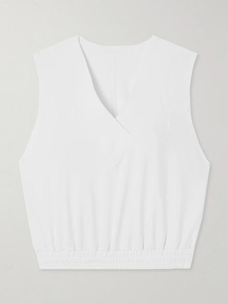  Lululemon Lululemon - Cropped Stretch-jersey Tank - White 