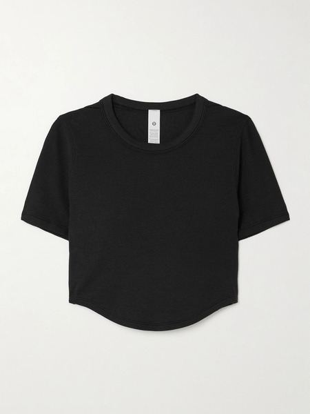  Lululemon Lululemon - Hold Tight Cropped Stretch Lenzing™ Modal-jersey T-shirt - Black 