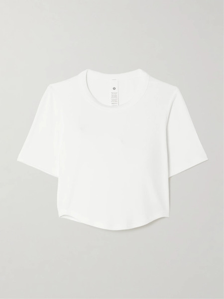  Lululemon Lululemon - Hold Tight Cropped Stretch Lenzing™ Modal-jersey T-shirt - White 