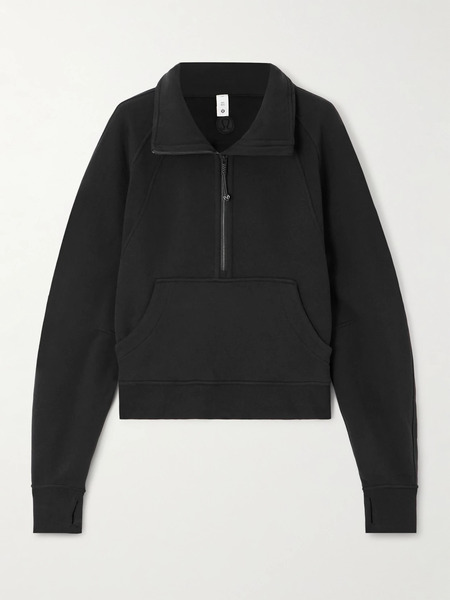  Lululemon Lululemon - Scuba Half-zip Cotton-blend Sweatshirt - Black 