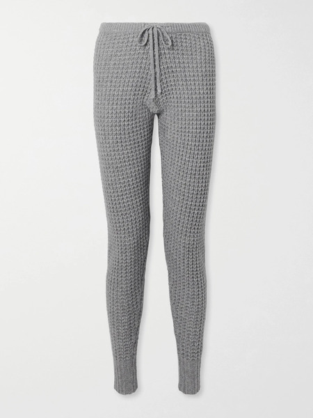  Madeleine Thompson Madeleine Thompson - Oceanus Waffle-knit Wool And Cashmere-blend Track Pants - Gray 
