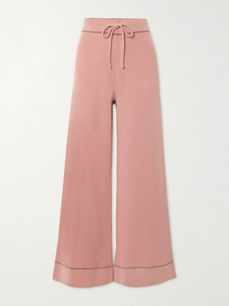  Madeleine Thompson Madeleine Thompson - Rose Ribbed Wool And Cashmere-blend Straight-leg Pants - Pink 