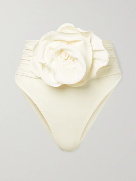  Magda Butrym Magda Butrym - Appliquéd Ruched Bikini Briefs - Cream 