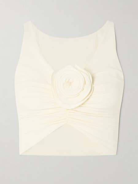  Magda Butrym Magda Butrym - Appliquéd Ruched Bikini Top - Cream 