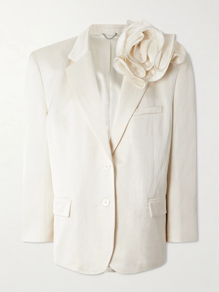  Magda Butrym Magda Butrym - Appliquéd Woven Blazer - Ivory 