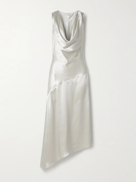  Magda Butrym Magda Butrym - Asymmetric Draped Silk-charmeuse Midi Dress - Ivory 