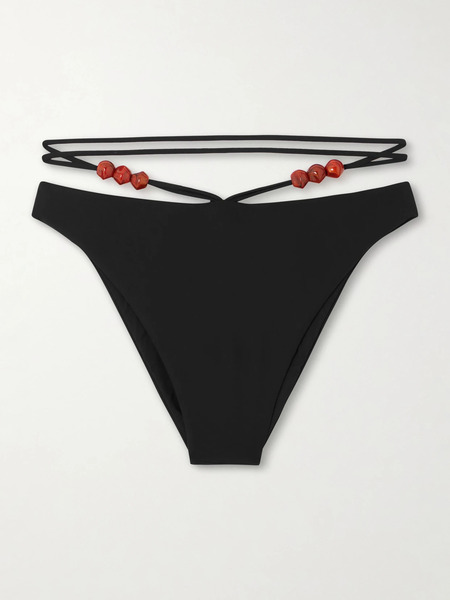  Magda Butrym Magda Butrym - Bead-embellished Bikini Briefs - Black 