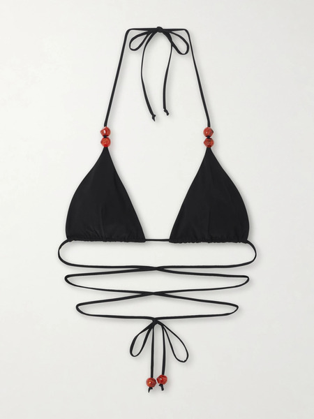  Magda Butrym Magda Butrym - Beaded Bikini Top - Black 