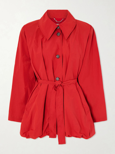  Magda Butrym Magda Butrym - Belted Crinkled-shell Jacket - Red 