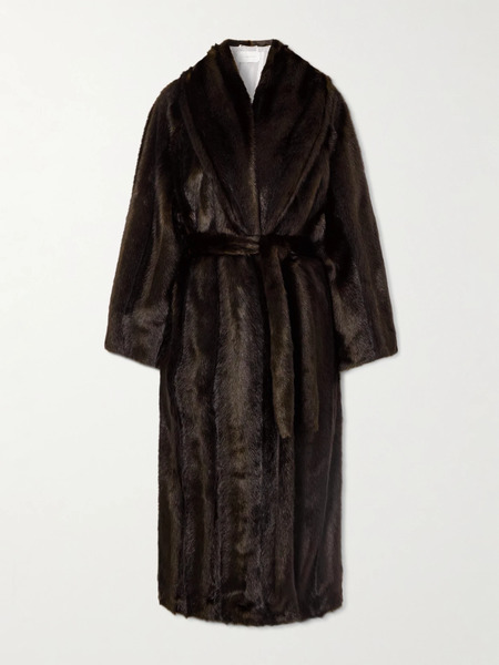  Magda Butrym Magda Butrym - Belted Plush Coat - Brown 