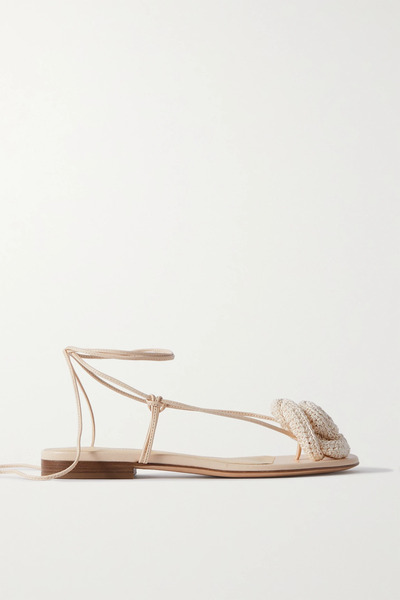  Magda Butrym Magda Butrym - Crocheted Cotton-blend And Leather Sandals - Cream 