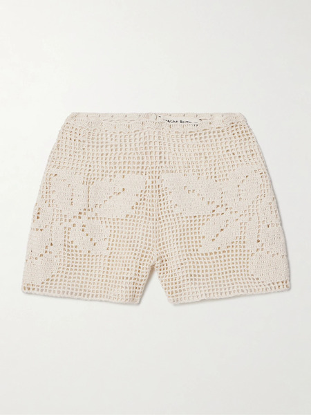  Magda Butrym Magda Butrym - Crocheted Cotton Shorts - Cream 