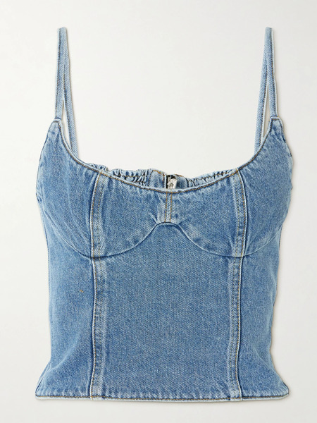  Magda Butrym Magda Butrym - Cropped Denim Bustier - Blue 
