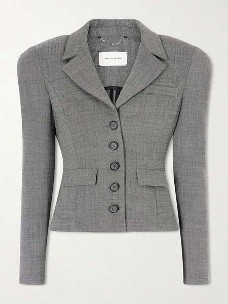  Magda Butrym Magda Butrym - Cropped Stretch-wool Blazer - Gray 