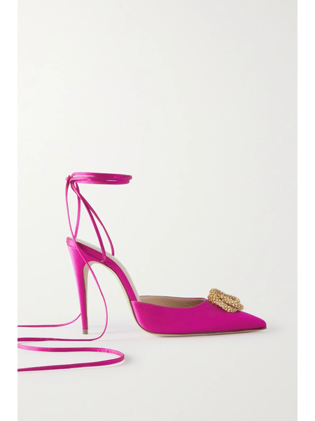  Magda Butrym Magda Butrym - Crystal-embellished Satin Pumps - Pink 
