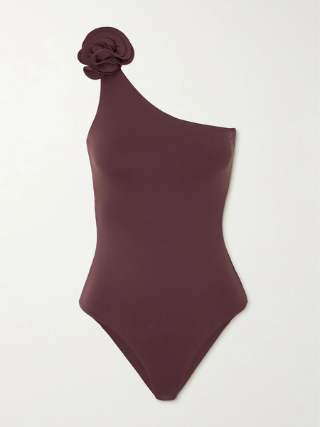  Magda Butrym Magda Butrym - Embellished One-shoulder Swimsuit - Brown 