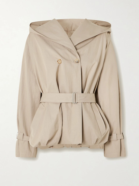  Magda Butrym Magda Butrym - Hooded Belted Cotton-blend Jacket - Beige 