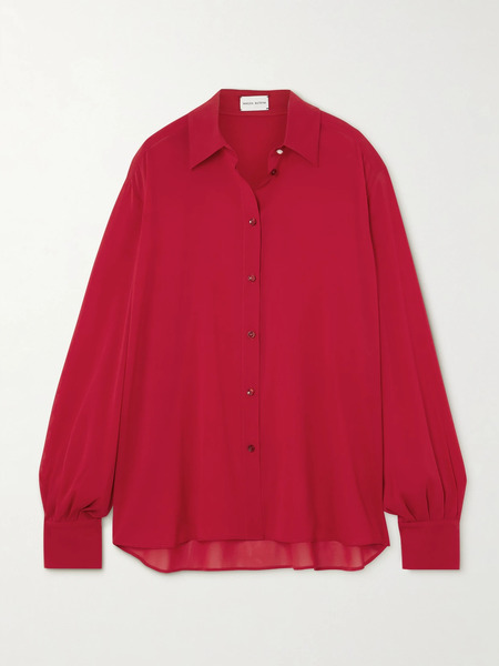  Magda Butrym Magda Butrym - Oversized Silk-blend Chiffon Shirt - Red 