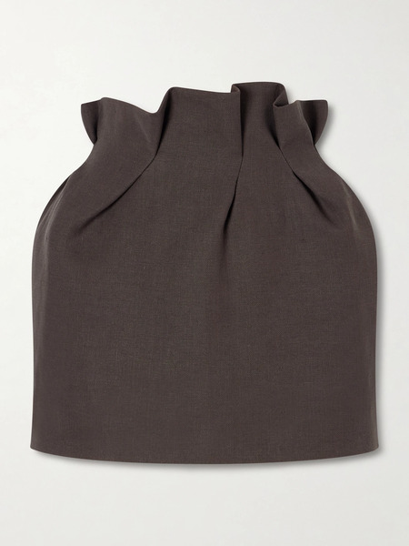  Magda Butrym Magda Butrym - Padded Linen-blend Mini Skirt - Brown 