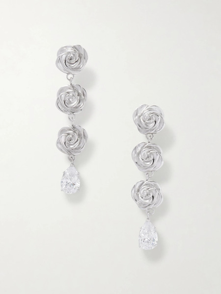  Magda Butrym Magda Butrym - Rhodium-plated Crystal Earrings - Silver 