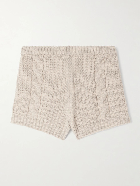  Magda Butrym Magda Butrym - Ribbed And Cable-knit Cashmere Shorts - Beige 
