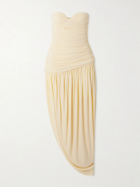  Magda Butrym Magda Butrym - Ruched Crepe-jersey Dress - Cream 