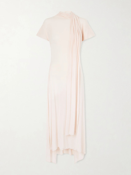  Magda Butrym Magda Butrym - Scarf-detailed Open-back Asymmetric Jersey Dress - Pink 