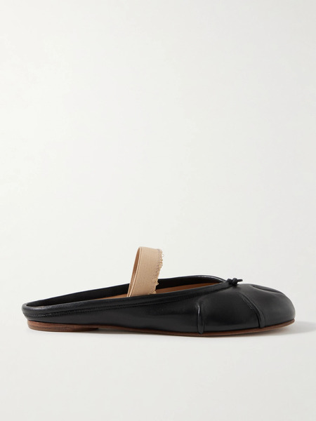  Maison Margiela Maison Margiela - Tabi Frayed Split-toe Leather Ballet Flats - Black 