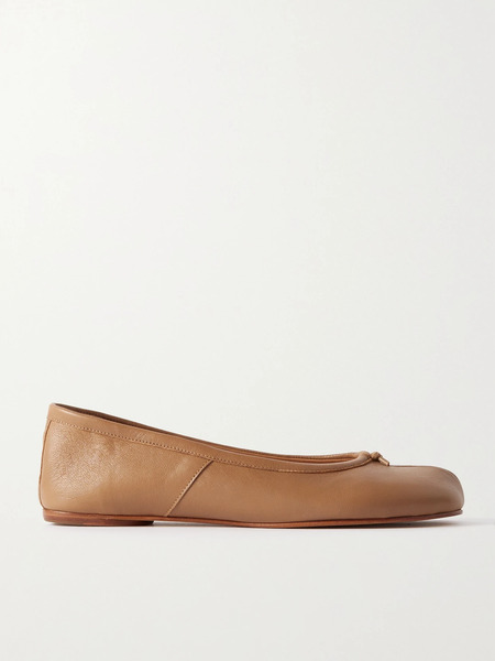  Maison Margiela Maison Margiela - Tabi Split-toe Leather Ballet Flats - Beige 