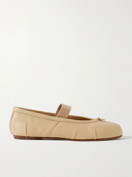  Maison Margiela Maison Margiela - Tabi Split-toe Leather Ballet Flats - Neutral 