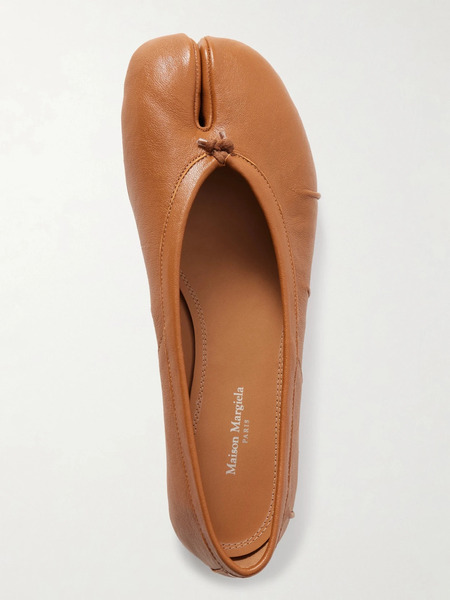  Maison Margiela Maison Margiela - Tabi Split-toe Leather Ballet Flats - Tan 