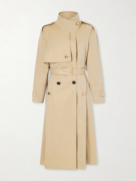  Maison Mayle Maison Mayle - Eterne Double-breasted Belted Cotton-twill Trench Coat - Tan 