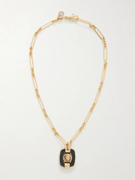  Maison Mayle Maison Mayle - Figura M Gold-plated Enamel Necklace - One Size 