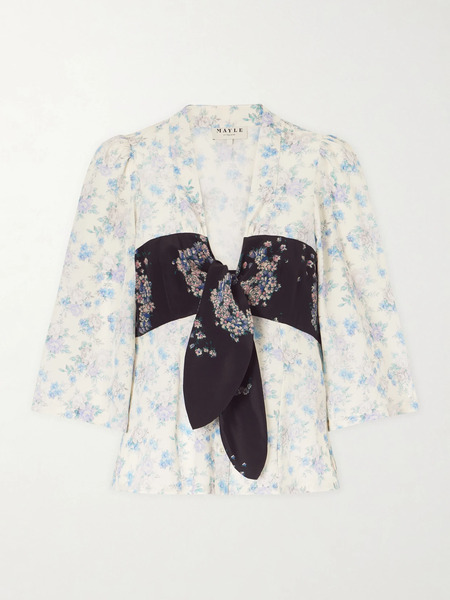  Maison Mayle Maison Mayle - Kazu Floral-print Silk Top - Multi 