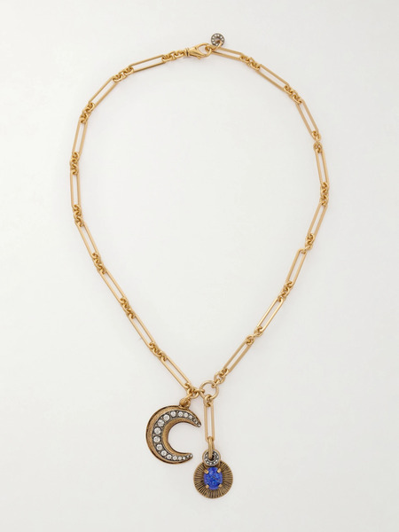  Maison Mayle Maison Mayle - Soli Luna Gold-plated, Crystal And Lapis Lazuli Necklace - Multi 