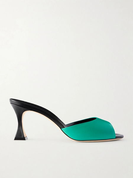  Manolo Blahnik Manolo Blahnik - Jadaron 70 Leather Mules - Green 