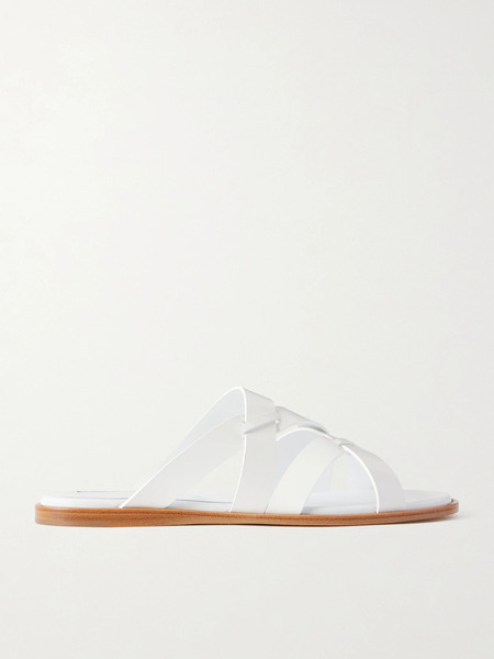  Manolo Blahnik Manolo Blahnik - Marvina Leather Slides - White 