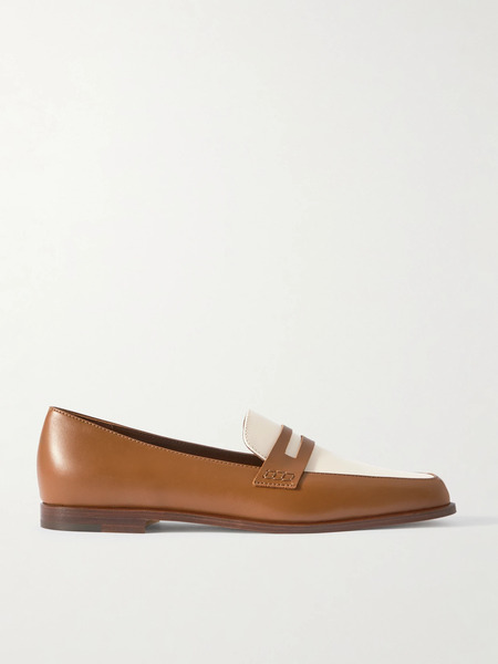  Manolo Blahnik Manolo Blahnik - Polonoff Two-tone Leather Loafers - Brown 