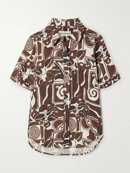 Mara Hoffman Mara Hoffman - Finn Printed Hemp Shirt - Brown 