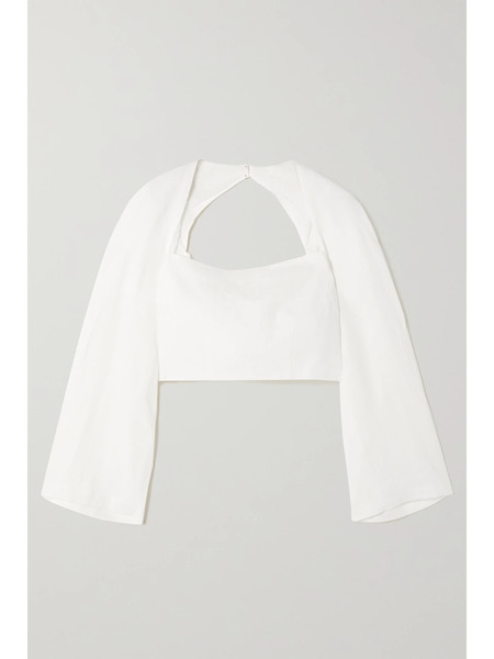  Mara Hoffman Mara Hoffman - Julia Cropped Cutout Hemp Top - White 