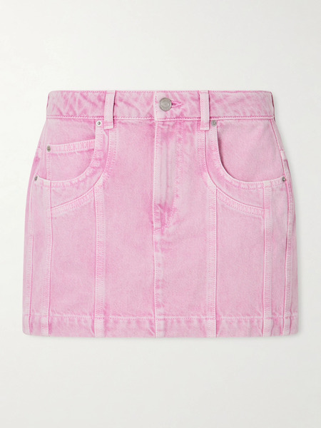  Marant étoile Marant étoile - Juana Paneled Denim Mini Skirt - Pink 