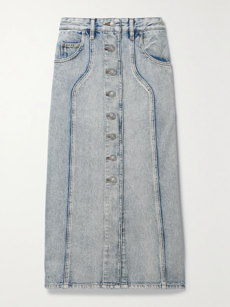  Marant étoile Marant étoile - Vandy Paneled Denim Midi Skirt - Light Denim 