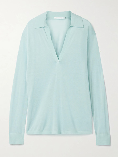  Maria Mcmanus Maria Mcmanus - Cashmere Polo Top - Light Blue 
