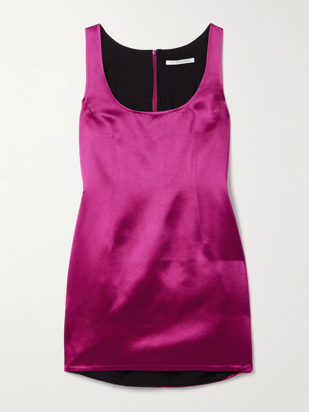  Maria Mcmanus Maria Mcmanus - Crepe De Chine Mini Dress - Magenta 